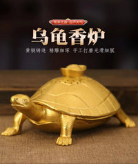 黄铜长寿乌龟祝寿茶道家居商务送礼工艺品摆件熏香炉沉香炉办公室