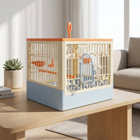 Portable Bird Cage and Pet Bird Cage for Travel, Lightweight 1 Tier Anti-egress Design, Panoramic Large Space Outdoor Bird Cage for Birds