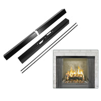 Adjustable Fireplace Curtain Rod Set with Metal Mesh Screen