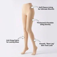 Fleece Lined Tights for Women with Thermal Insulation for Winter, Thick Footless with Anti-Snag Material, Ladies Leggings