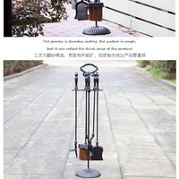 壁炉工具用具储木架清灰五件套清理配件装饰真火壁炉专用套装火钳