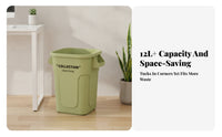 Open-Top Trash Can | Sturdy Thickened Build, Space-Saving Tapered Shape, Trash Can with Handles, for Kitchen