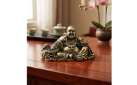 Maitreya Buddha Figurine Antique Gold Ornament Low-Profile for Car Dashboard