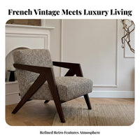 Upholstered Wooden Armchair Sturdy Wood Frame Upholstered Armchair Contemporary Design Ergonomic Comfort for Book Lovers