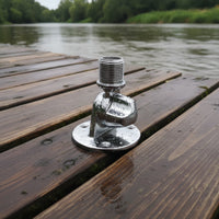 Marine Antenna Mount 316 Stainless Steel Antenna Base with Ratchet Polished Ratchet Mount for Boats