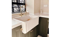 Ceramic Apron Sink Easy to Clean Kitchen Fixture Glossy Finish
