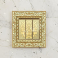 Brass Socket with USB Decorative Carved Frame Universal Power Outlet