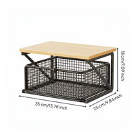 Coffee Station Organizer Space-Saving Drawer Storage Rack Wire Basket