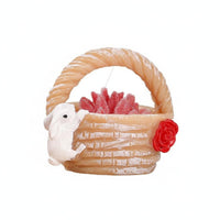 Creative Design Resin Succulent Basket Figurine Long-Lasting Miniature Flower Basket Vibrant Colors for Hobbyists