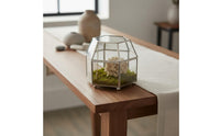 Hexagonal Glass Box Hinged Lid Glass Terrarium Case Lidded Display Box Multipurpose Vintage Design Jewelry Organizer for Desktop
