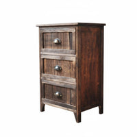 Single-Drawer End Table Distressed Finish Nightstand Vintage design for Students