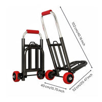 Portable Luggage Dolly Labor-Saving Foldable Utility Cart No Assembly Required