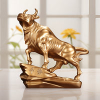 Wall Street Bull Figurine, Resin, Light Luxury Style