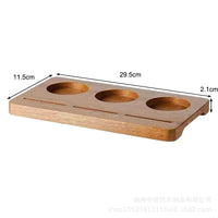 Solid Wood Three-Hole Coffee Tasting Tray for Single Origin Coffee