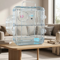 Small Bird Cage and Cockatiel Cage, Acrylic Pet Bird Carrier with Removable Tray, Portable Outdoor Travel Case for Moving Pets