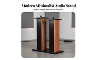 2 Pieces Wood Construction Wooden Speaker Stand Heavy Duty Wooden Speaker Floor Stand Non-Slip Base Easy Assembly for Audiophiles, Home Theater Enthusiasts, Music Producers, Stage, Living Room
