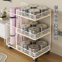 Yoga Mat Storage Rack with Wheels for Fitness Equipment