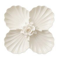 Ceramic Fruit Bowl, 10-inch Floral Shallow Dish