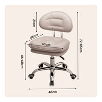 Ergonomic Back Support Padded Technician Stool on Wheels Adjustable Rolling Stool with Backrest for Hairstylists, Beauty Salon, Home Office