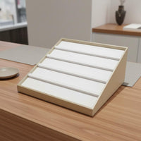 Sloped Jewelry Display Rack Versatile Organizer Multi-Row Necklace Display Tray 4 Tier Jewelry Stand Easy Assembly