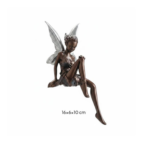 Sitting Fairy Garden Statue Weather Resistant for Patio