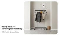 Multi-Functional Foldable Single Clothing Rack With casters Rolling Clothes Rack robustDuty Garment Stand Lockable Casters for Homeowners, Students, Retailers, Balcony, Entryway, Laundry Room, Retail outlet