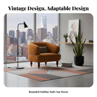Highrear Single Sofa Retro Artistic Design Upholstered Upholstered Armchair with Side Guards Armchair Designer-Inspired Non-Slip