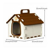 Enclosed Felt Cat House All-Season Use Cat Cave Bed Scratch Resistant for Indoor