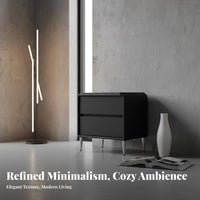 Modern Minimalist Nightstand Compact Size 2-Drawer Bedside Table Handleless Design Bedside Cabinet with Drawers for Adults, Couples, Dorm Room, Office