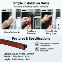 Sealing Strip Draught Excluder, Door Seal Strip Draught Excluder, Soundproof Door Seal Strip, Waterp - Image 9