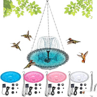 Solar Hanging Bird Bath with Fountain for Hummingbirds