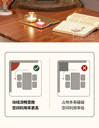 实木桌面置物架办公桌书桌餐桌简易收纳架小型中古风多层三角书架 森韵画境-C【E1级生态板】 25x50cm