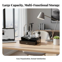 2-Tier Stand with Drawers Multi-Purpose 2-Tier Drawer Rack Space-Saving