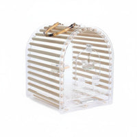 Bird Travel Enclosure Wood Slats Pet Gear Front Entry
