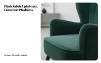 Upholstered Side-Wing Armchair Armchair Modern Minimalist and Aesthetic Indoor Furniture High Rearrest Assist Non-Slip Feet