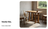 Wabi-Sabi Design Square Pedestal Table Retro Design Pedestal Table Stable Construction Indoor Furniture Sturdy Base for Interior Designers, Apartment Dwellers, Homestay, Coffee Shop, Cafe, Restaurant