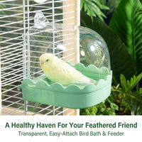 Bird Bath for Cage Hanging Bathtub, Bird Cage Accessory Bath Tub, Transparent Bird Bath Box for Smal - Image 2