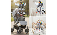 High-Contrast Hanging Toy with Rattle Rings Soft Soft Stroller Hanger Safe Baby Rattle Hanging Toy Early Development for Newborns