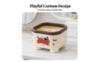 Rotating Brush Holder with Lid Elegant Design Cosmetic Organizer Large Capacity