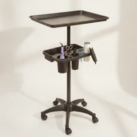 Salon Trolley Cart Mobile Rolling Salon Tray Extra Storage Trolley with Tool Holders for Hair Salons, Barber Shops