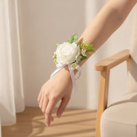 Wrist Corsage with Pearl Bracelet Decorative Wristlet Accessory Lightweight for Bridesmaids, Weddings, Prom
