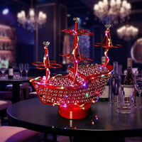 Shot Glass Display Rack, Holds 24pcs, With LED Lights, USB Powered, Luxury Retro Style, 43x24x40cm