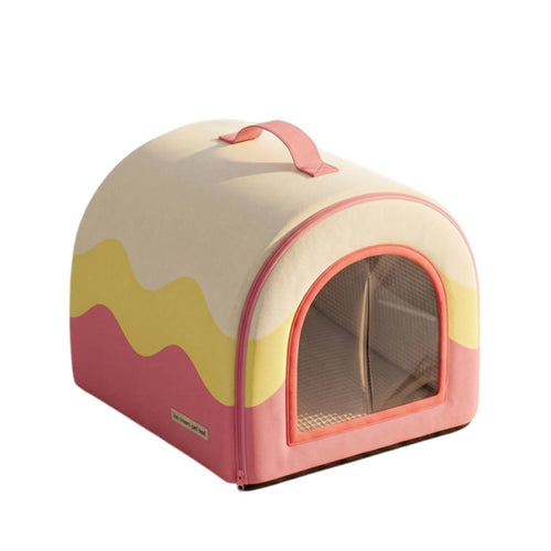 Pet House with Ice Packs Portable Cooling Cat House Indoor Cooling Cave for Cats