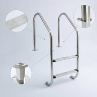 Pool Step with Handrails Stainless Steel Pool Handrail Ladder Anti-Slip
