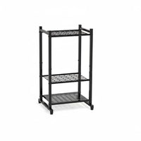 Garden Tool Rack Three Shelf Freestanding Tool Rack Perforated Bottom Outdoor Storage