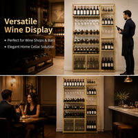 Luxury Metal Wine Rack, Freestanding Wine Bottle Holder, Commercial Storage for Bar, Hotel Display