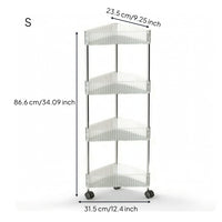 Rolling Corner Organizer Tiered Corner Shelving Rack with Wheels Mobile
