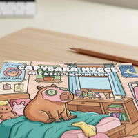 Illustrated Cover Capybara Coloring Book Softcover Capybara-Themed Coloring Pages Hygge Easy to Color