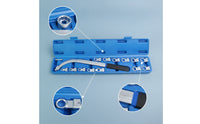 15 Pieces Automotive Pulley Adjustment Tool Kit Curved Auxiliary Belt Tensioner Pulley Removal Tool Kit 12-Point Tensioner Wrench Set with Case E-Shaped for Mechanics, DIYers, Garage