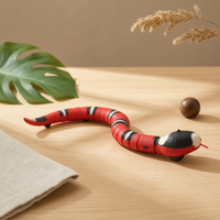 Obstacle Avoiding Feline Toy USB Rechargeable Snake Feline Toy Red Body